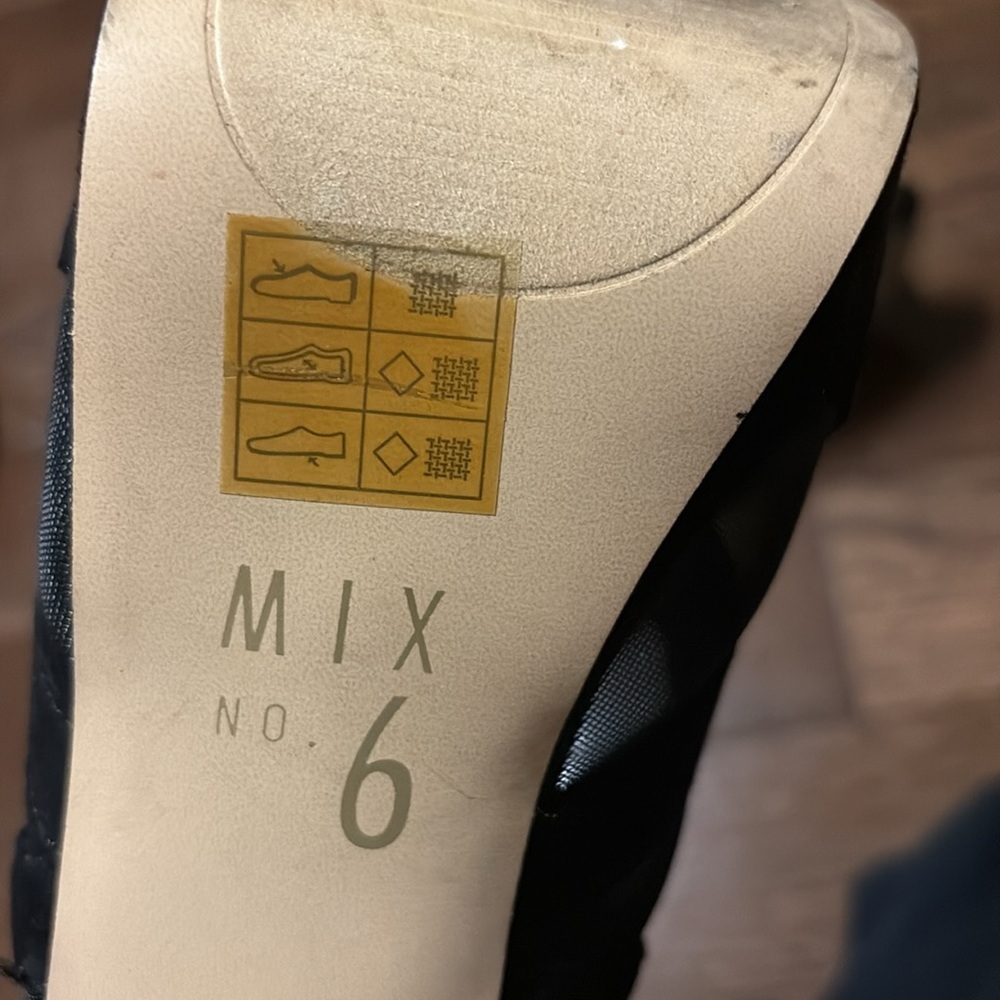⭐️ Mix No. 6 Black Mesh Heels- size 8 - Picture 2 of 5